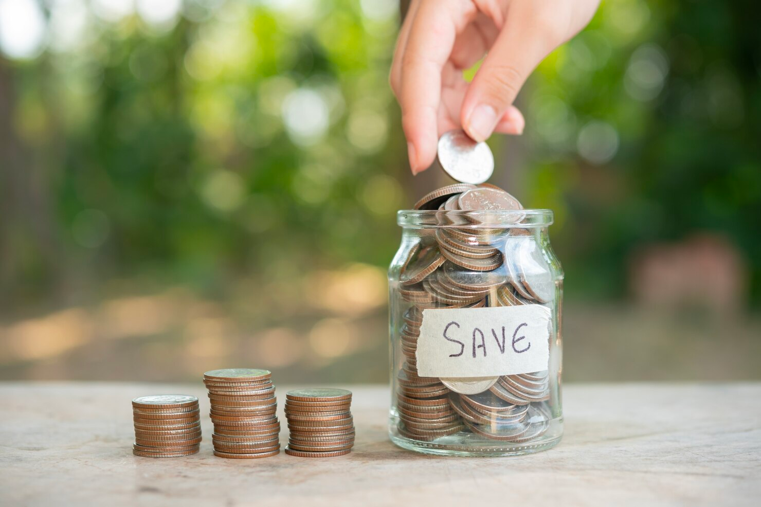 Jar with coin